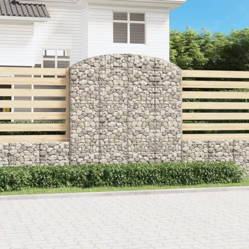 DYRJDJWIDHW Pot de Fleurs,Jardiniere Exterieur,Jardiniere rectangulaire,Panier de gabions arqué 200x30x200220 cm Fer galvaniséConvient pour Les patios, Les balcons et Les Jardins