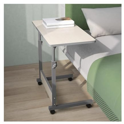 XXAD553TY Mobile Workstation Erhöhter Nachttisch, Sofa, Computertisch, bewegliche Riemenscheibe, Lerntisch, einfacher Schlafzimmerschreibtisch mit Rollen Mobiler Schreibtisch
