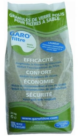 DPOOL GAROFILTRE - Arena de Vidrio para Filtro de Piscina granulado Grueso 2, 5 mm máxima Capacidad de filtración