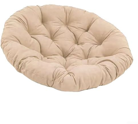 Drhomeam Rundes Gartenstuhlkissen, weich, atmungsaktiv, Papasansessel, Kissenbezug für Außen- und Innenschaukelstühle, Rattan-Schaukelsitz, 60 x 60 cm (1)
