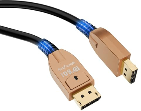 Werkybay 16K Cavo Displayport 1m, Cavo DP 2.1, 80Gbps VESA-Certificato [16K 10K@60Hz, 8K@120Hz,4K@240Hz] HDR, FreeSync, G-Sync, DSC 1.2a, HDCP, per PC, HDTV, Monitor Gioco, Laptop