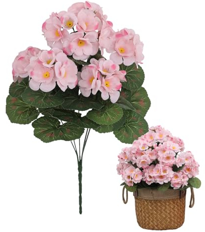 Künstliche Geranie, realistische Seidenblumen für Heimdekoration, künstliche Pflanzen, perfekt für Frühlings- und Sommerdekoration, langlebiges, langlebiges Blumenarrangement, einfache Pflege