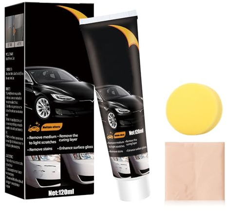 Auto Kratzer Entferner,2025 Autolack Reparatur Polieren Paste,Tiefen Kratzer Reparatur Creme Car Scratch Remover Repair Set Kratzerentferner Autopolitur Mit Nanotüchern und Schwämmen (1PCS)