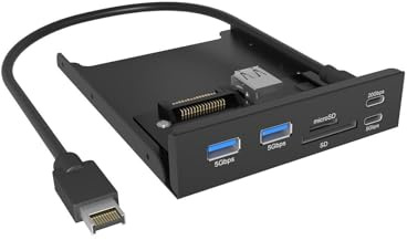 ICY BOX 3,5 Frontpanel mit USB Hub und Kartenleser IB-HUB1419-i3 | Integrierte KartenleserFür 3,5 LaufwerksschachtZusätzliche USB-Anschlüsse vorn