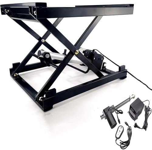 Mesa elevadora eléctrica para salón, Mesa elevadora eléctrica Tipo Tijera con Capacidad de 350 N, Mando a Distancia, Plataforma de Trabajo con Altura Ajustable, Estructura de Acero Resistente