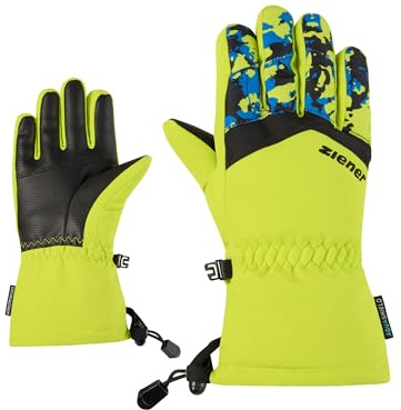 Ziener Lett-Z Gants de Ski/Sports d'hiver pour Enfant, imperméables, Respirants, Vert Citron, 6,5