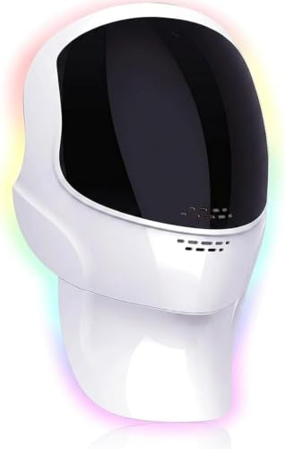 Masque Led Visage et Cou, Masque Luminotherapie Visage de Rouge pour, Masque Facial Thérapie LED pour Femmes et Hommes, 7 couleurs 120 perles à Infrarouge de soin la Peau