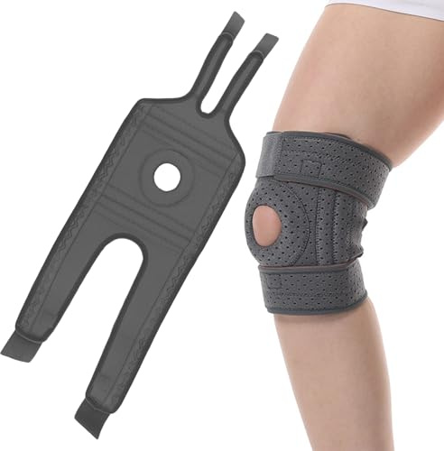 Aurafly Kniebandage für Männer/Damen, 360° Verstellbarer Bandage Knie mit Patella Gel Pads & Feder Seitenstabilisatoren, Kompressionsverband Kniestütze für Laufen, Meniskusriss, Arthritis, ACL, Sport