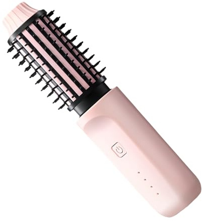 Brosse à friser, fer à friser sans fil avec 4 réglages de température, outil de coiffure pour femme, chauffage rapide, fonction de prise facile, outil de beauté, accessoire de salon pour la maison, le