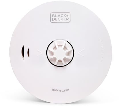 BLACK+DECKER - Kitchen Heat Alarm | 10 Year Battery Life With Built In Lithium Battery. Easy Install Heat Alarm For Home. Detector With High Quality Sensor