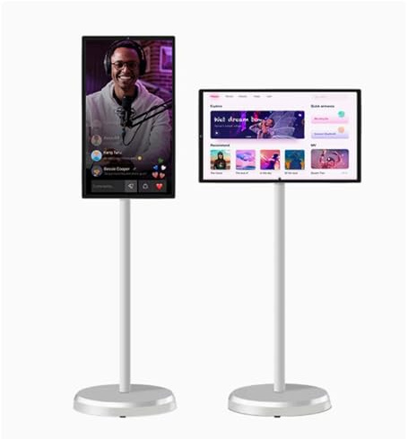 Portable Rolling Touchscreen Monitor with Android OS, Built-In Battery, Rotating Display for Home and Office Use