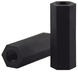 XIANGGUA M2.5 Black Spacing Screws, Hex Nylon Standoff Spacer Column Flat Head, Double Pass Nylon Plastic Screws(15mm)
