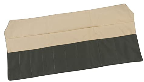 WAHEWUD Bonsai Tool Bag with 10 Pockets, Heavy Duty Canvas Tool Roll Organizer for Gardening Accessories, Foldable Pouch for Pruning Shears and Hand Tools, Brown