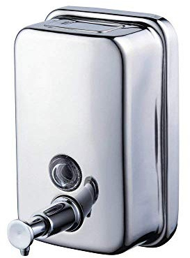 Edelstahl Seifenspender 800 ml Wandmontage – Lotionspender, Polierter Chrom | Flüssigseifenspender aus Edelstahl 304 – langlebig, rostfrei, mit Sichtfenster zur Füllstandsanzeige, ideal für Küche, Bad.