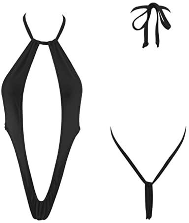 SHERRYLO Micro bikiniset, olika stilar, extrema bikinis, sexig, mini, g-string och stringbaddräkt, snygg baddräkt, Svart, en storlek