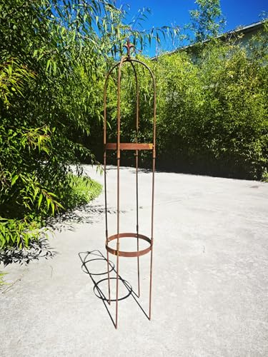 Garten Rankhilfe aus Metall Rost Ranksäule Edelrost Rosenbogen H180cm und H160cm (031794: 37 * 37*H180cm)