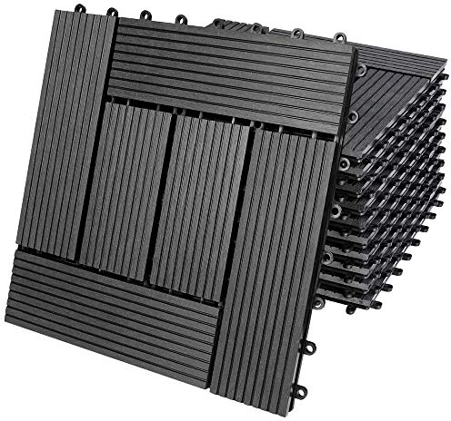 Deuba Piastrelle da Giardino in WPC 1m² Mattonelle 30x30cm Sauna Patio terrazza Esterno Antracite