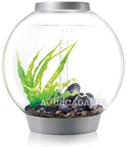 biOrb Classic 60 Acrylic 16-Gallon Aquarium with Multi-Color Remote-Controlled LED Lights Modern Tank for Tabletop Display, Silver
