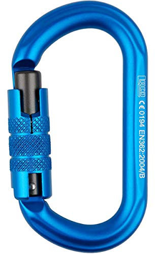LACD Unisex – Erwachsene Biner Oval Trilock Blue Normalkarabiner, 80mm