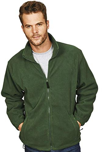 CZ Mens ANTI PILL Polar Fleece Thick Jackets FULL ZIP Casual Warm Work Wear M-4XL (Fleece - Bottle Green, Large)