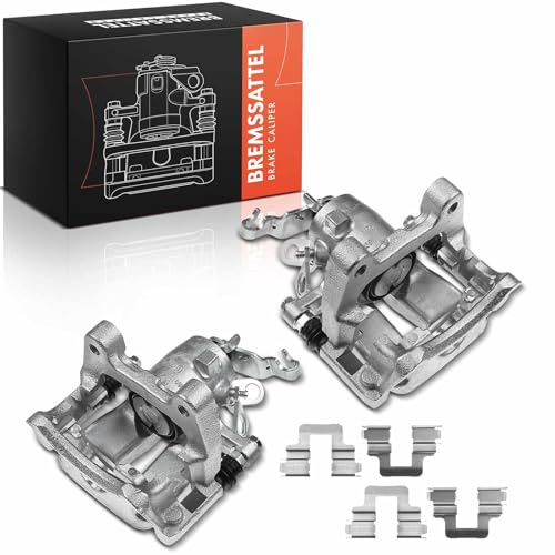 Frankberg 2x Bremssattel Bremszange Hinten Aluminium mit Halter 1K0615423M | Lochabstand Halterung 90mm; Kompatibel mit Golf V Variant 1K5,A3 Sportback 8PA,Touran Van 1T1 1T2,Altea 5P1,Toledo III 5P2