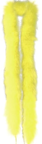Uposao Federboa Weihnachtsboa, Länge 200CM Flauschige Federstola Feder Schal Verkleidung Girlande für Damen Mädchen 23er Jahre Fasching Mottoparty Karneval Kostüm Accessoire Hochzeitsdekoration,Gelb