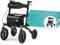 Helavo deambulatore per anziani 4 ruote pieghevole con seduta – Rollator da esterno con ruote pneumatiche 12/10, altezza regolabile, sedile comodo, leggero, ammortizzato – 136 kg max