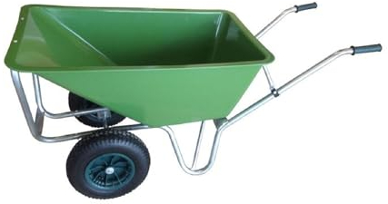 La zappa Carriola Wilby con telaio tubolare zincato e vasca in pvc 160 lt a due ruote