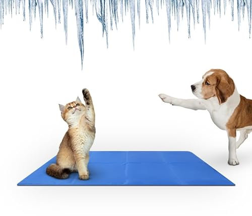 Bestlivings Kühlmatte für Hund Katze 70cm x 100cm selbstkühlende Hundematte mit Gel, wasserdichte Kühlunterlage für Haustiere, waschbar und robust