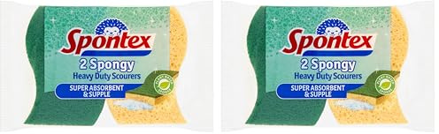 Spontex Heavy Duty Super Absorbent Scourers, pack of 4