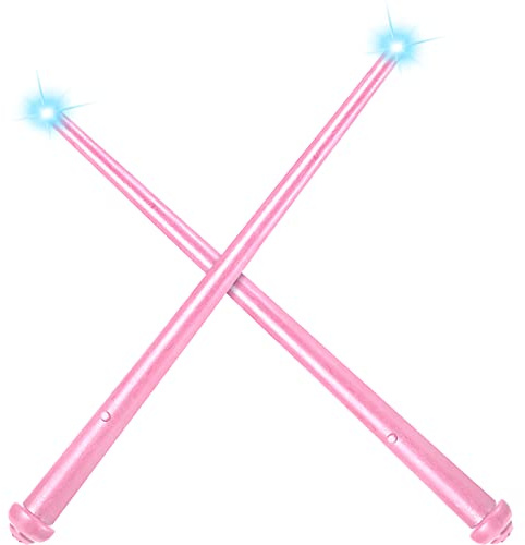 Weewooday 2 Pezzi Bacchette Magiche Luminose Bacchetta di Magia Bacchetta da Mago con Luce e Suono Giocattolo per Bambini Props per Cosplay (Rosa)