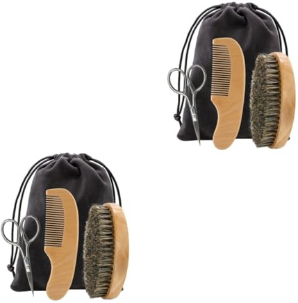 minkissy Lot de 2 kits de soins de barbe pour barbe Après-shampoing moustache pour homme