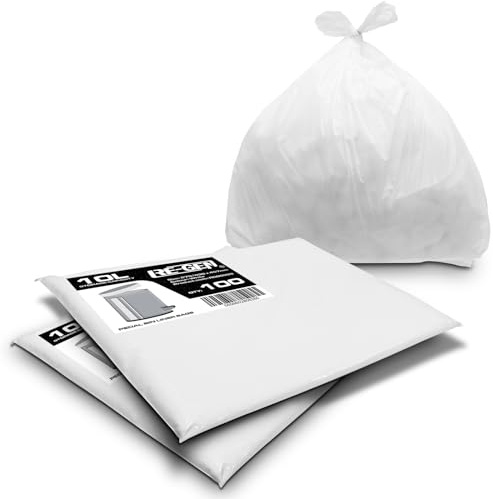 RE-GEN 10L Essential Range Small Kitchen, Bathroom Pedal Bin Liners Clear Refuse Sacks (2 Packs, 200 Bags) Everyday, Office & Home Use | Quality Rubbish Garbage Bags 279/430 x 457mm
