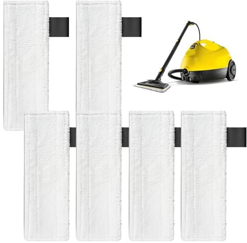 6 Ersatztücher für Kär-cher Dampfreiniger für Kär-cher Mikrofaser Bodentücher Passend für Kär-cher Easyfix Modelle SC1, SC2, SC3, SC4, SC5 Mikrofaser Tuchset für Kär-cher (6 Bodendüsen)