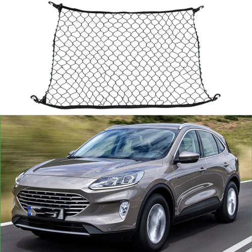 ljxwzh Kofferraumnetz für Ford Kuga Escape MK3 2020 2021 2022 2023, Elastisches Aufbewahrungsnetz für Gepäck/Kofferraum, Nylon-Mesh-Netzhaltertasche