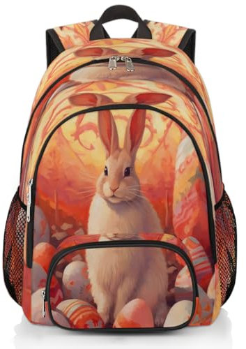 Rucksack mit Aquarelleiern, Osterhasen, großes Fassungsvermögen, Schulrucksack, Rucksack, Wandern, Reisen, lässiger Laptop-Tagesrucksack für Kinder, Jungen, Mädchen, Männer, Frauen, farbig, XXL