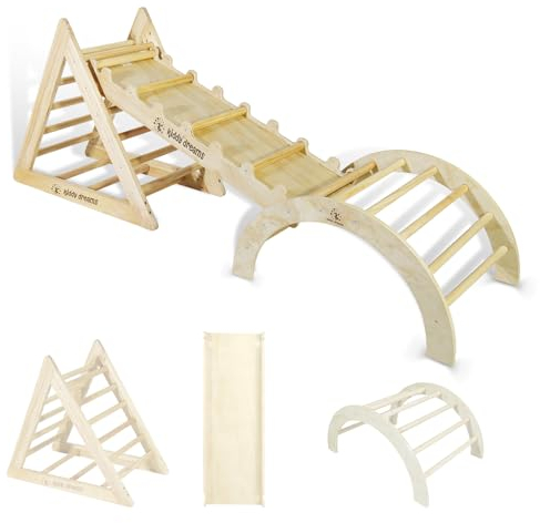 CCLIFE Triangolo di con Scivolo ad Arco per bambini a partire da 1 anno Palestra per interni, legno 150kg