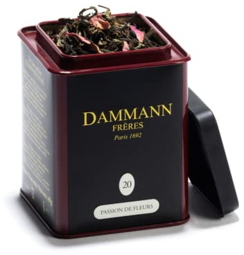 Dammann Frères® | Tè Bianco in Foglie e Aroma Frutto Passione - 60 Gr | Lattina Foglie Tè Bianco, Petali Fiori, Aroma Albicocca