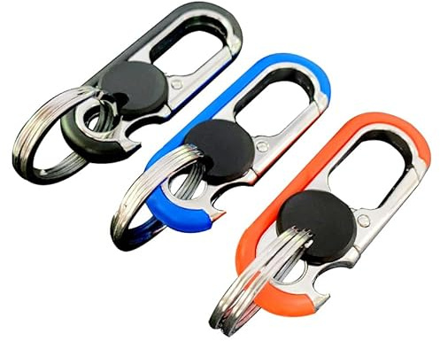 Llavero de Coche 3 Piezas Con Mosquetón Metálico Para Mujer y Hombre - Personalizado Con Dos Llaveros de Zinc Para Moto