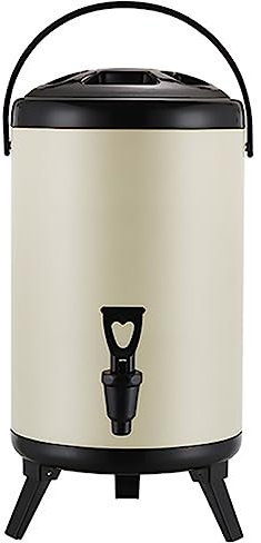 LXWKAI Getränkespender aus Edelstahl mit Isolierfass – 6 l/10 l/14 l/18 l/20 l, Getränkespender mit Zapfhahn für heißes Wasser, Tee, Kaffee, kalte Milch, Saft, 18 l, weiß