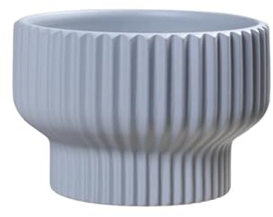 HTYUKFDG Keramik runder Pflanzer Topf Streifengarten Orchideen Blütentopf mit Entwässerungsloch & Plastikschale Innenkabine Sukkulente Pflanzenbehälter für Außenbalkon Desktop
