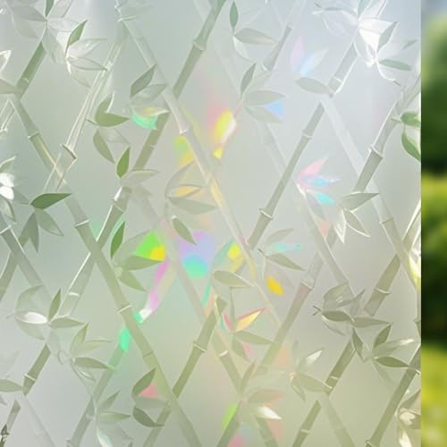 Fensterfolie Blickdicht von Außen [45x200 cm] Selbsthaftend & Sonnenschutz - Breite Milchglasfolie ohne Klebstoff - Sichtschutzfolie für Privatsphäre Zuhause/Büro - Montagehilfe inklusive