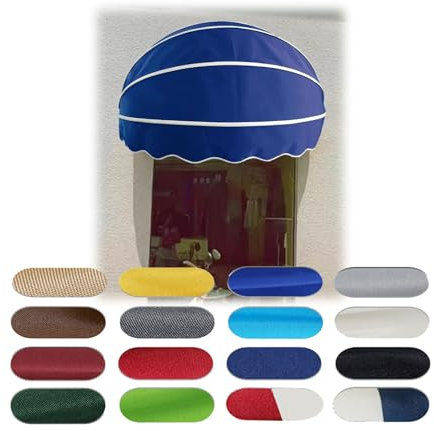 140/150/160/170 Cm Tende Da Sole Da Balcone, Tende Cappottina Da Sole, Tettoia A Cupola Pieghevole Per Porte, Tende Da Sole A Cupola, For Cortile Negozio Cafe Giardino(Blue,140cm-55.12in)
