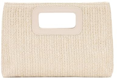 LHHMZ Damen Stroh Clutch Handtasche, Raffia Abendtasche, Sommer Strand Reisetaschen mit Kette