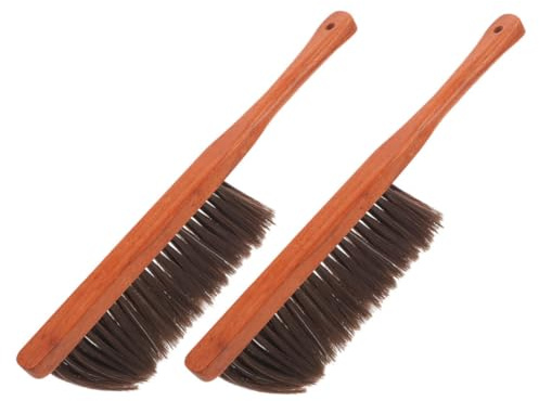 Abaodam 2pcs Wooden Hand Broom Brush with Soft Bristles for Fireplace Cleaning Ergonomic Handle for Comfortable Grip Durable Indoor Fireplace Accessories for Household Furniture and