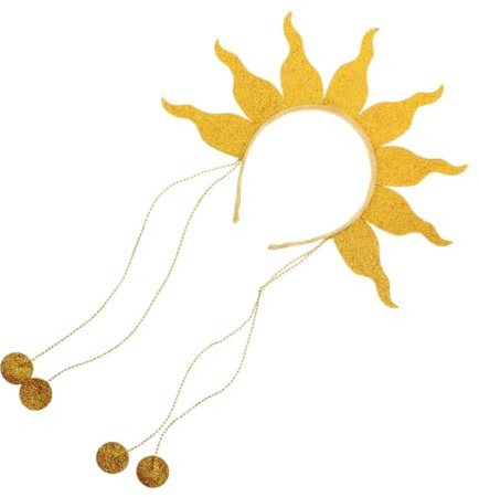 Holibanna Flamme de Soleil Couronne Lumineuse pour et Adultes Accessoire et Confortable avec Effet Feu Étincelant Bandeau Festival et Fête Familiale