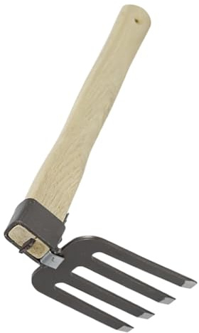Hemobllo Râteau De Jardin en Acier Manche en Bois Outil De Binage De Jardin Léger pour Extérieur Désherbage Et Creusement Jardinage Domestique