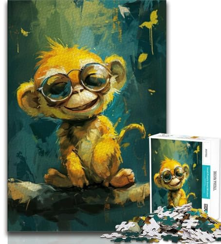 Rompecabezas de 1000 Piezas para Adolescentes, Monito Amarillo, 1000 Piezas para Adultos, Regalo de cumpleaños, decoración de Pared para Mayores de 14 años (tamaño 38x26cm)