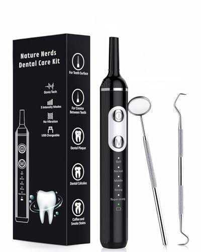 Nature Nerds Dental Care Kit for Teeth Cleaning | Electric Oral Hygiene Tool with LED Light & 5 Adjustable Speeds | Rechargeable Waterproof Design for Home Use | Suitable for use by Humans and Pets