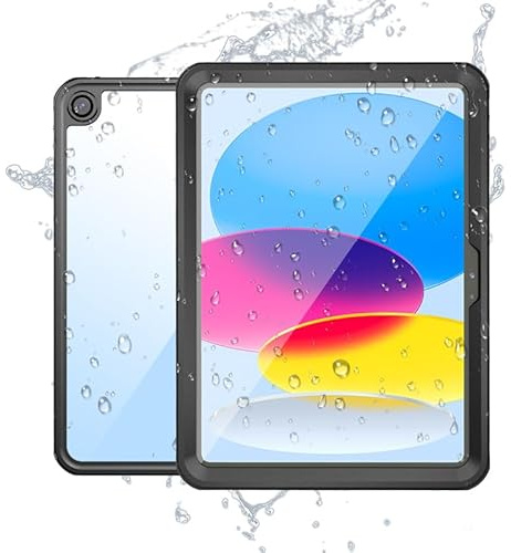 Lunivop Schutzhülle wasserdichte für iPad (A16) 11./10. Generation Hülle 11 Zoll/10.9 Zoll (2025/2022) Tablet, mit integriertem Displayschutz, robuste für iPad (A16) 11./10. Generation Schwarz